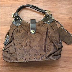 Brown Coach Pattern Satchel handbag